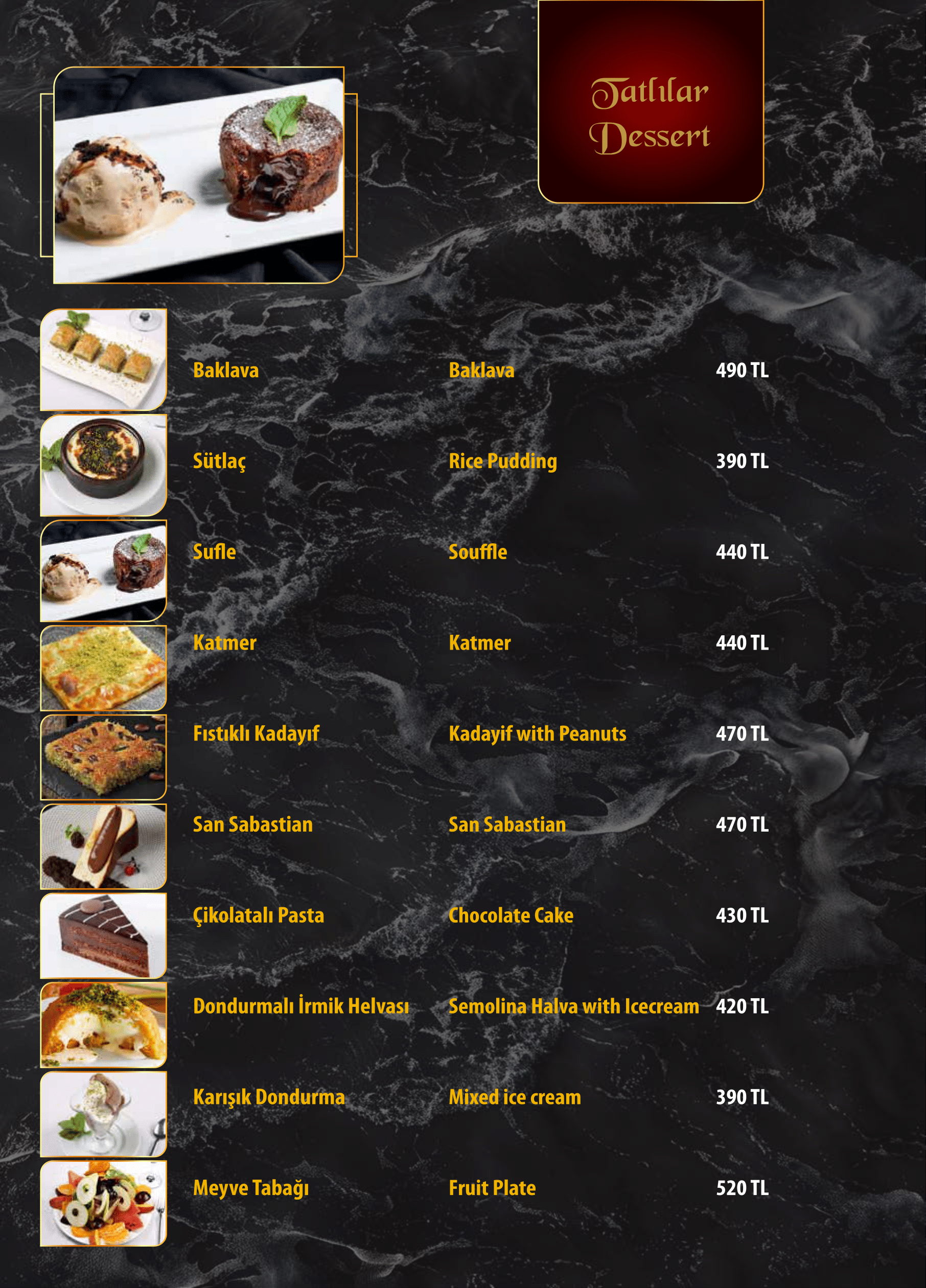 Menu Page 9